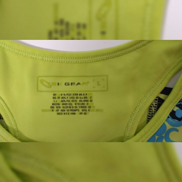 Vibrant Green and Blue Women's Tank Top - Picture 5 of 6